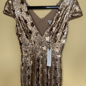 Dress the population sequined gown. Never worn.